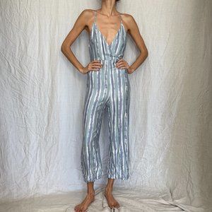 Honey Belle Blue Print Jumpsuit